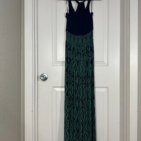 Felicity & Coco Womens Maxi Dress Small Ikat Tribal Racerback Tank Blue Green - Picture 3 of 6